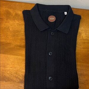COMMON PEOPLE Men's Black Short-Sleeve Knit Polo Shirt Size XL 100% cotton